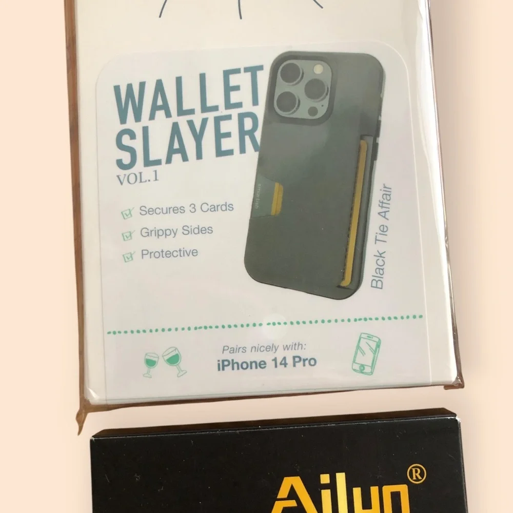 iPhone 14 Pro Accessories Bundle Smartish Wallet Slayer NEW Glass Screen Protect